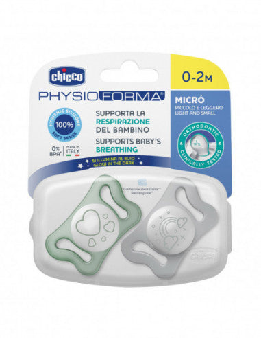 Chicco succhietti micro lumi silicone 0-2 mesi