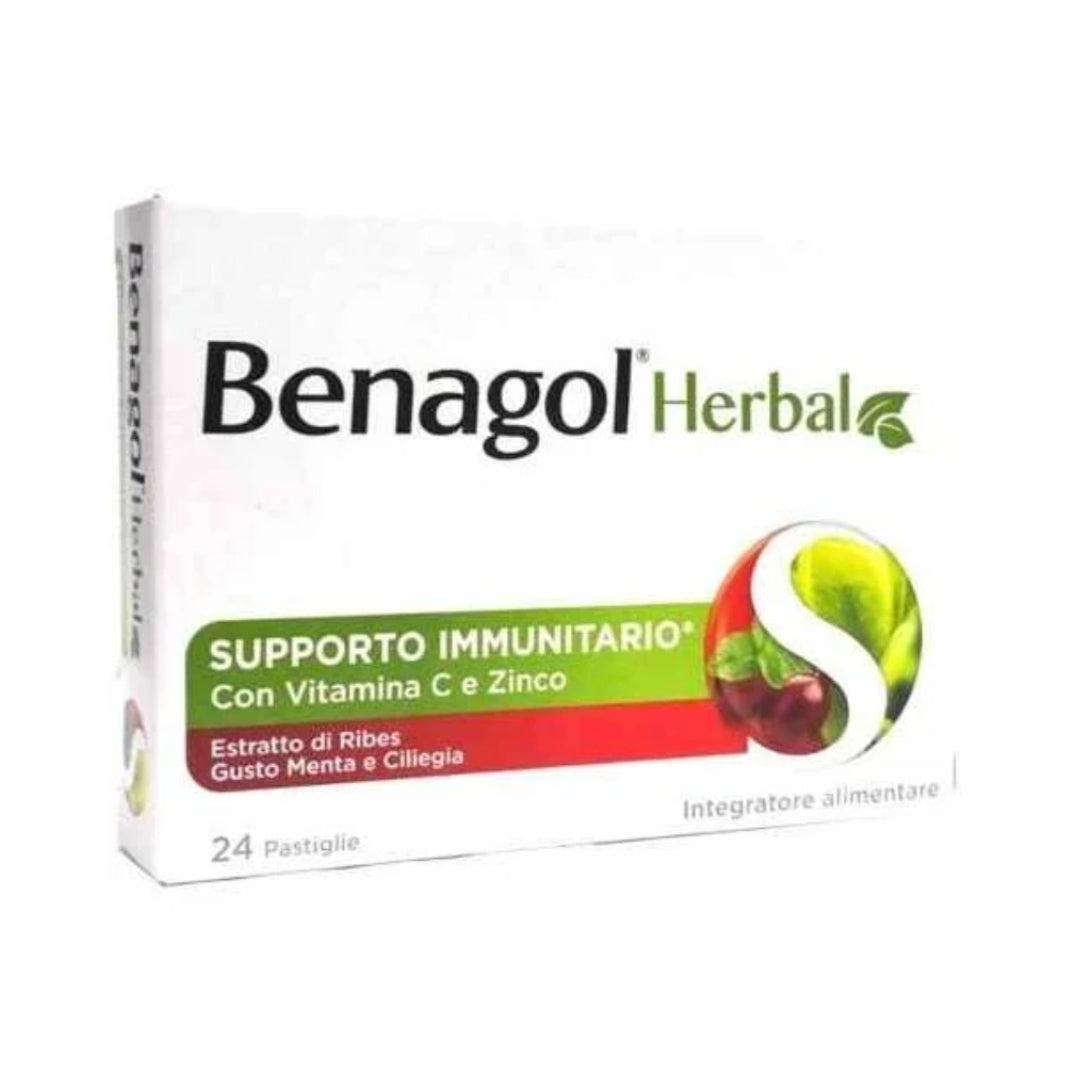 Benagol Herbal gusto menta e ciliegia 24 pastiglie
